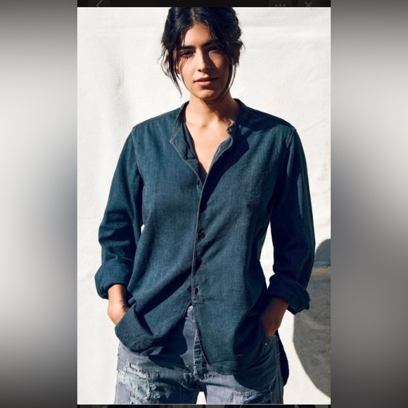 imogene + willie Tops - Imogene + Willie Inez navy blue button knit shirt top xs small